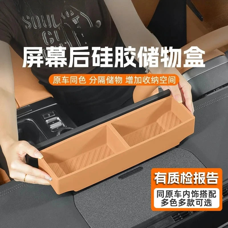 For Chery ICAUR ICAR V27 Car Navigation Screen Rear Silicone Storage Box Dashboard Sundries Organizer Tray Interior Accessories — view 3