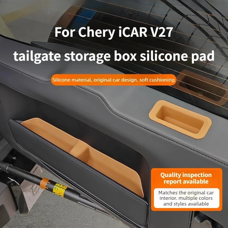 For Chery ICAUR ICAR V27 Car Tailgate Upper Lower Storage Box Silicone Pad Protective Mat Modification Car Interior Accessories — view 1