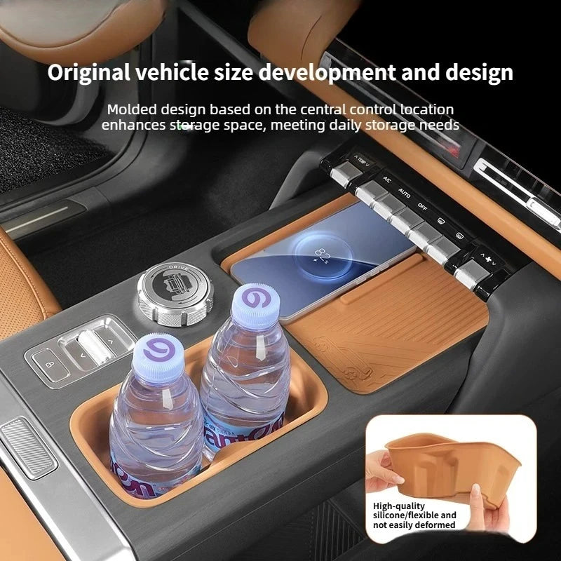 For Chery ICAUR ICAR V27 Car Tailgate Upper Lower Storage Box Silicone Pad Protective Mat Modification Car Interior Accessories — view 3