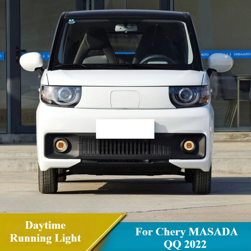 For Chery MASADA QQ 2022 Led Daytime Running Lights Dynamic Yellow Light Turn Signal Front Bumper Fog Lamp DRL Night Green — view 3