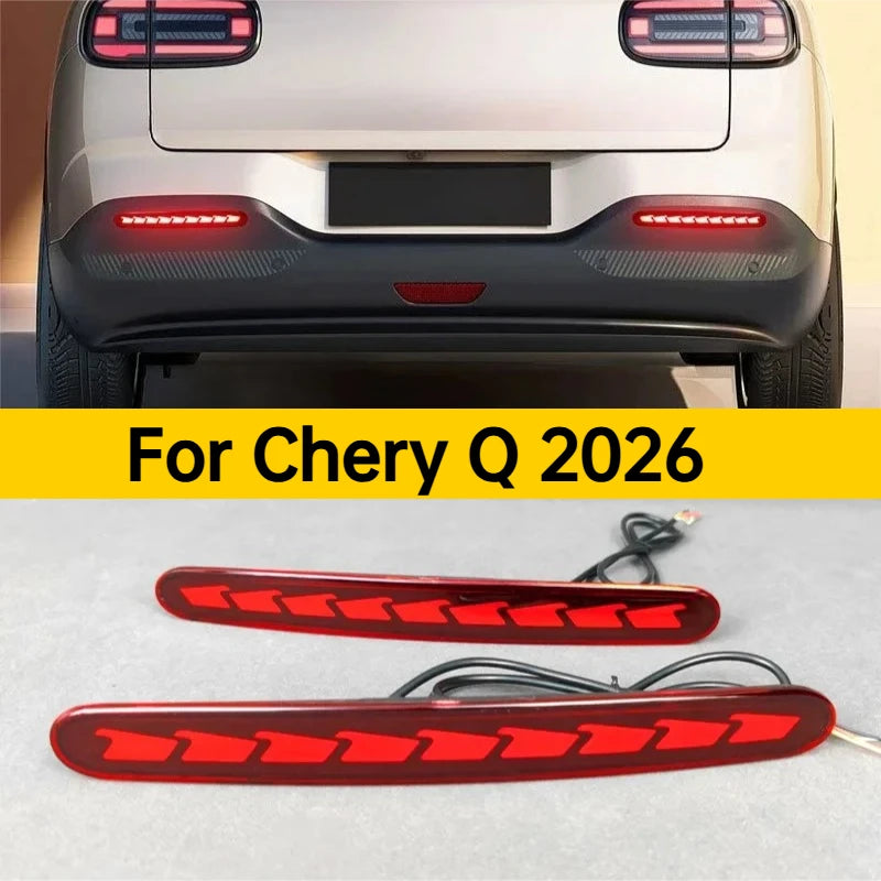 For Chery Q 2026 Car LED Rear Bumper Light Reflector Modification Driving Brake Warning Light Navigation Light Car Accessories — view 1
