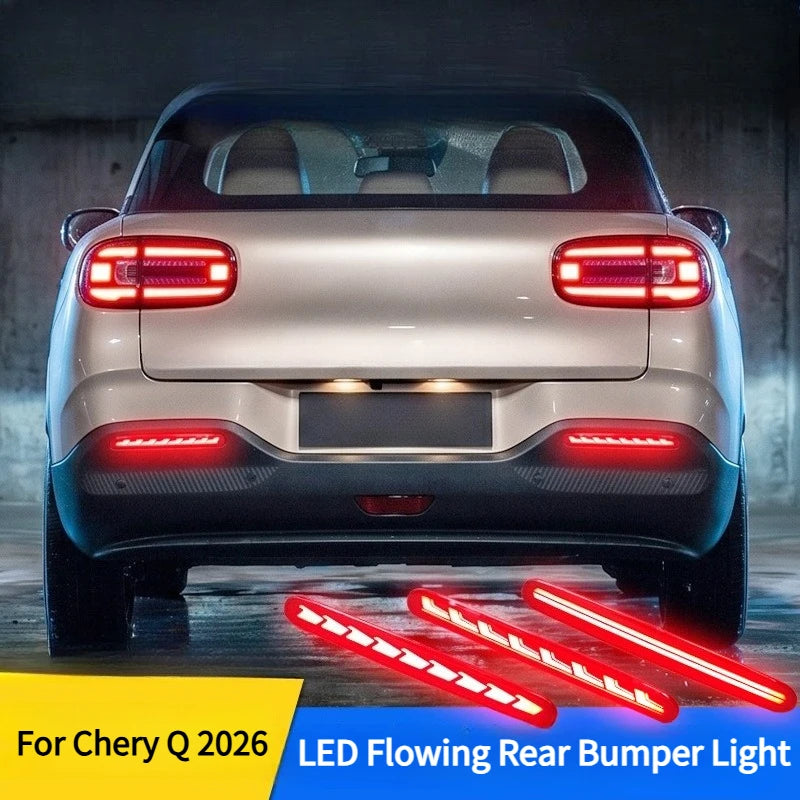 For Chery Q 2026 Car LED Rear Bumper Light Reflector Modification Driving Brake Warning Light Navigation Light Car Accessories — view 2