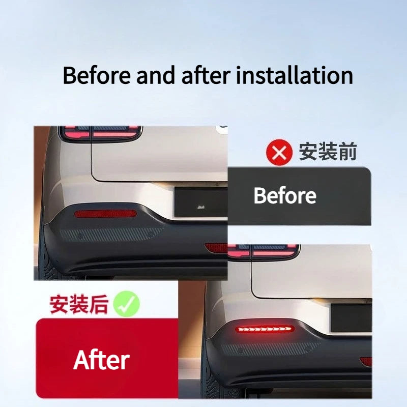 For Chery Q 2026 Car LED Rear Bumper Light Reflector Modification Driving Brake Warning Light Navigation Light Car Accessories — view 4