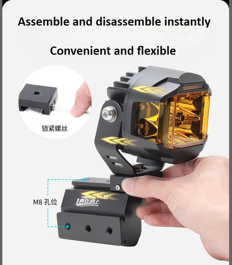 For Chery Tiggo 9 JAECOO J8 Car A Pillar Led Spotlight Bracket Front Engine Hood Quick Release Dual Guide Rail Expansion Stand — view 2