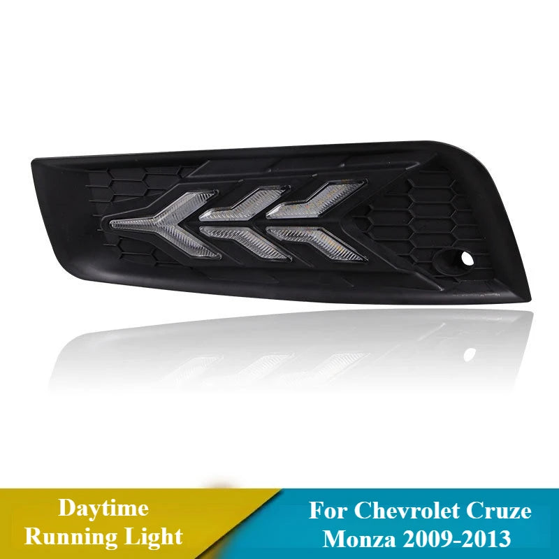 For Chevrolet Cruze Monza 2009-2013 Car Led Daytime Running Light Streamer Turn Signal Modified Front Fog Light DRL 12V Daylight — view 5