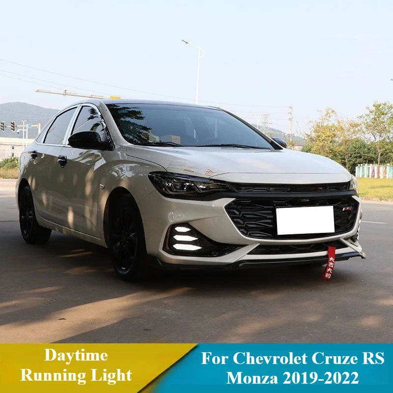 For Chevrolet Cruze RS Monza 2019-2022 Car Led Daytime Running Light Streamer Turn Signal Front Fog Lamp 12V Daylight Night Blue — view 3