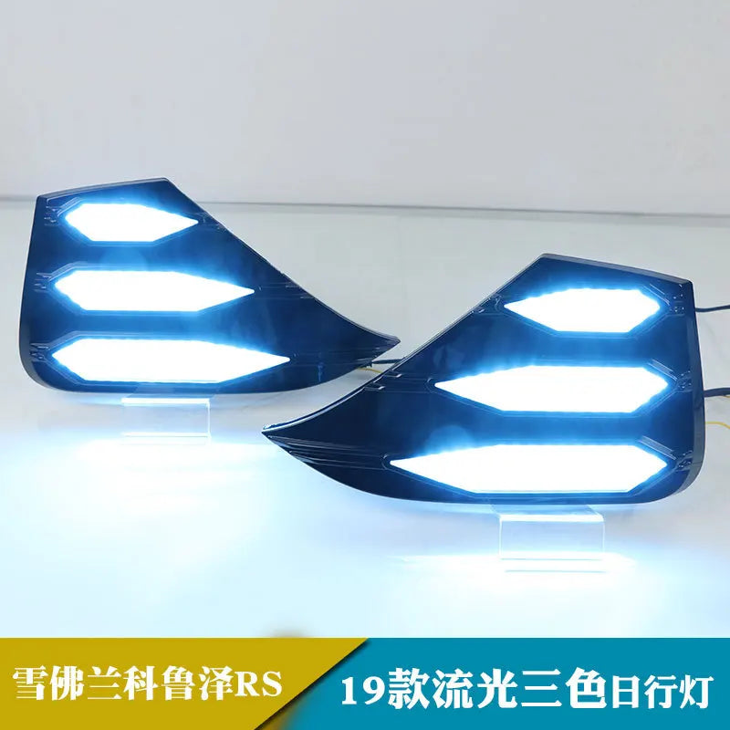 For Chevrolet Cruze RS Monza 2019-2022 Car Led Daytime Running Light Streamer Turn Signal Front Fog Lamp 12V Daylight Night Blue — view 4