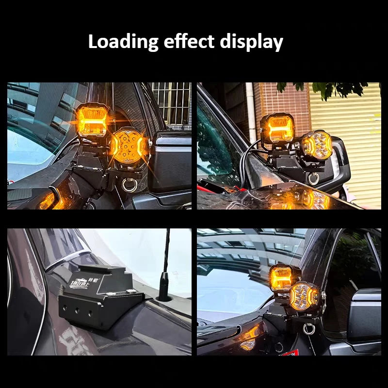 For Chevrolet Silverado ZR2 Car A Pillar Led Spotlight Bracket Front Engine Hood Quick Release Dual Guide Rail Expansion Stand — view 5