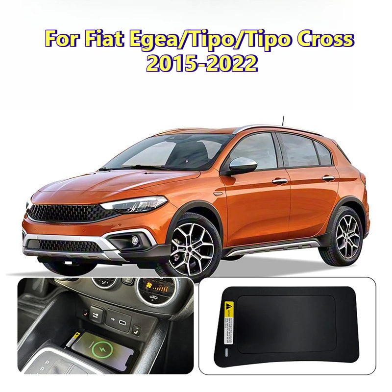 For Fiat Egea/Tipo/Tipo Cross 2015-2022 Car Wireless Charger Center Console 15W Smart Fast Charging Pad Mobile Phone Holder — view 1