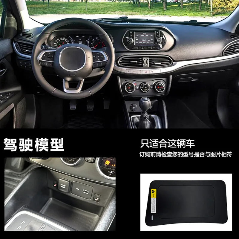 For Fiat Egea/Tipo/Tipo Cross 2015-2022 Car Wireless Charger Center Console 15W Smart Fast Charging Pad Mobile Phone Holder — view 3