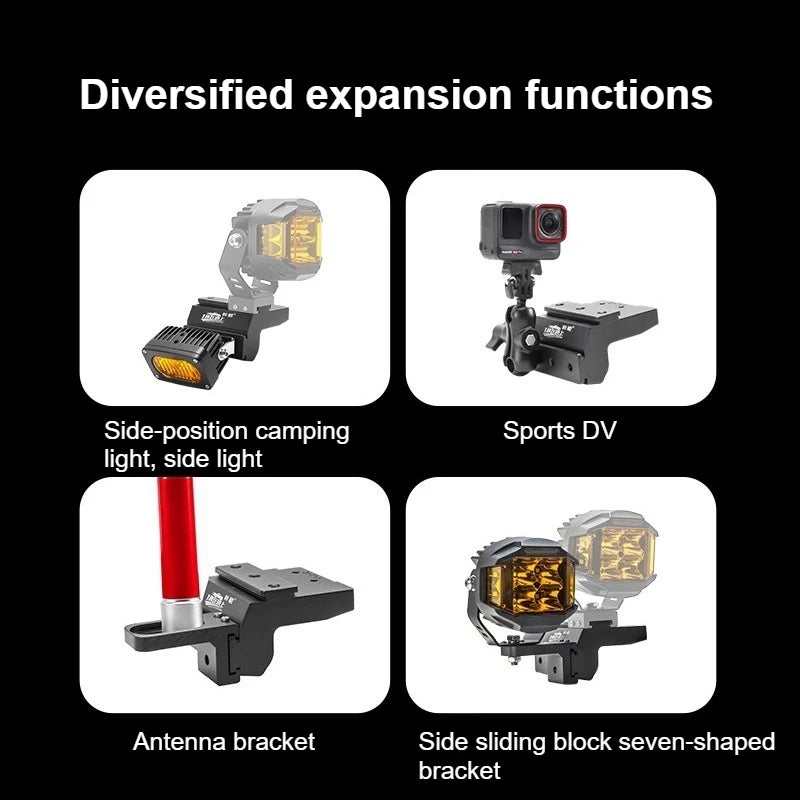 For Ford Explorer Car A Pillar Led Spotlight Bracket Front Engine Hood Quick Release Dual Guide Rail Expansion Stand Lamp Holder — view 4