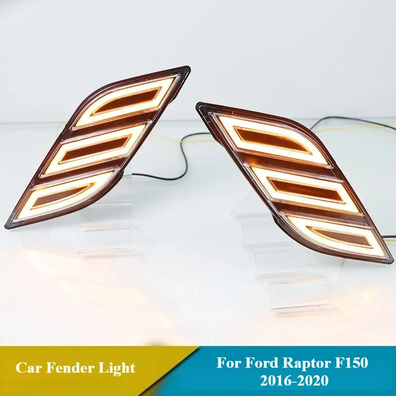 For Ford Raptor F150 F-150 2016-2020 Car Fender Light DRL Wheel Eyebrow Lights LED Daytime Running Light Dynamic Turn Signal — view 4