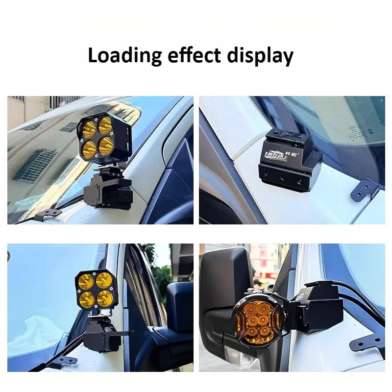 For Ford Transit T8 Car A Pillar Spotlight Bracket Front Engine Hood Quick Release Dual Guide Rail Expansion Stand Lamp Holder — view 4