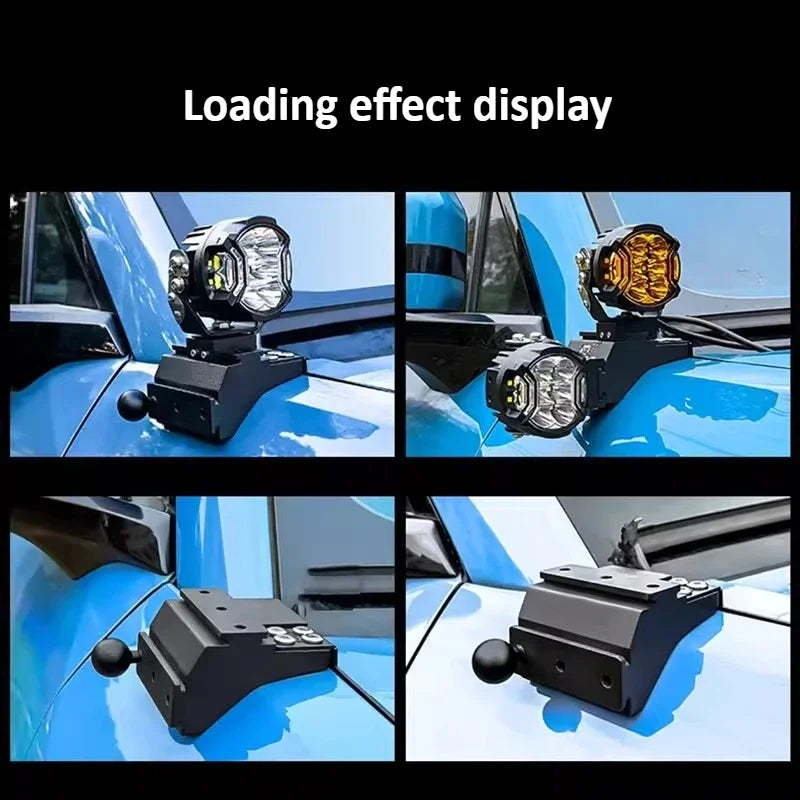For Formula Leopard 5 Denza B5 Car A Pillar Spotlight Bracket Front Engine Hood Quick Release Dual Guide Rail Expansion Stand — view 6