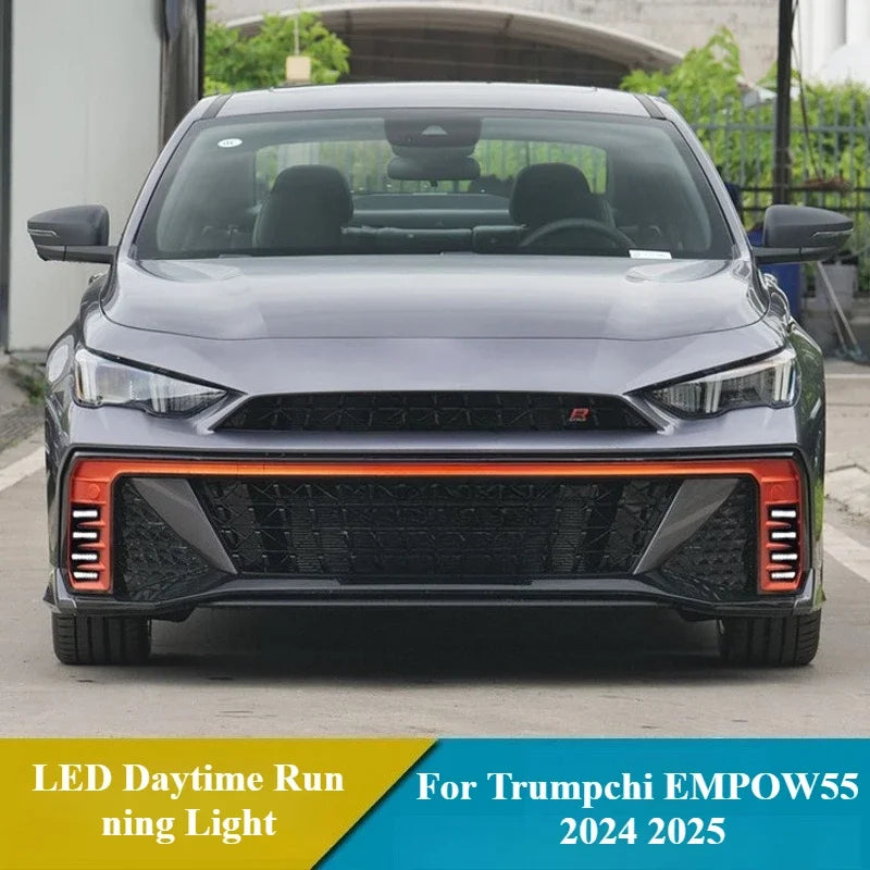 for GAC Trumpchi EMPOW55 Attitude 2024 DRL Car Led Daytime Running Light Front Bumper Fog Light 12V Daylight Dynamic Turn Signal — view 3