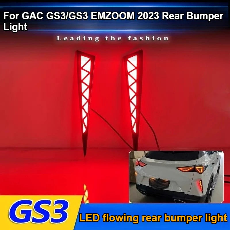 For GAC Trumpchi GS3 Emzoom‌ 2023 Car Led Rear Bumper Light Reflector DRL Dynamic Turn Signal Driving Brake Lights Fog Lamp — view 2