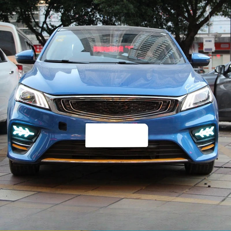 For Geely BINRAY 2018-2019 Car Led Daytime Running Lights DRL Dynamic Turn Signal Lamp Front Fog Light Modified 12V Daylights — view 2