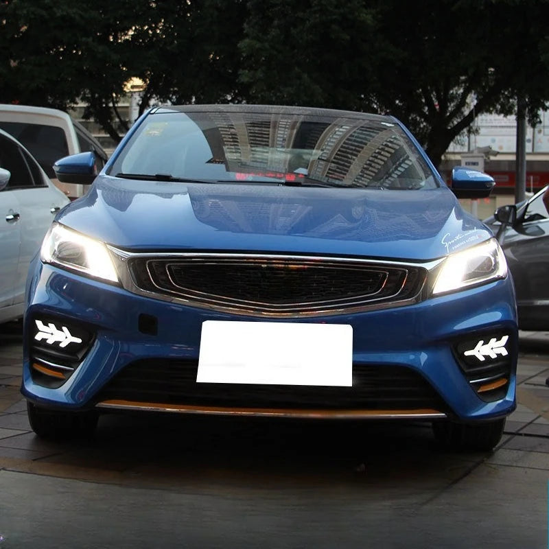 For Geely BINRAY 2018-2019 Car Led Daytime Running Lights DRL Dynamic Turn Signal Lamp Front Fog Light Modified 12V Daylights — view 3