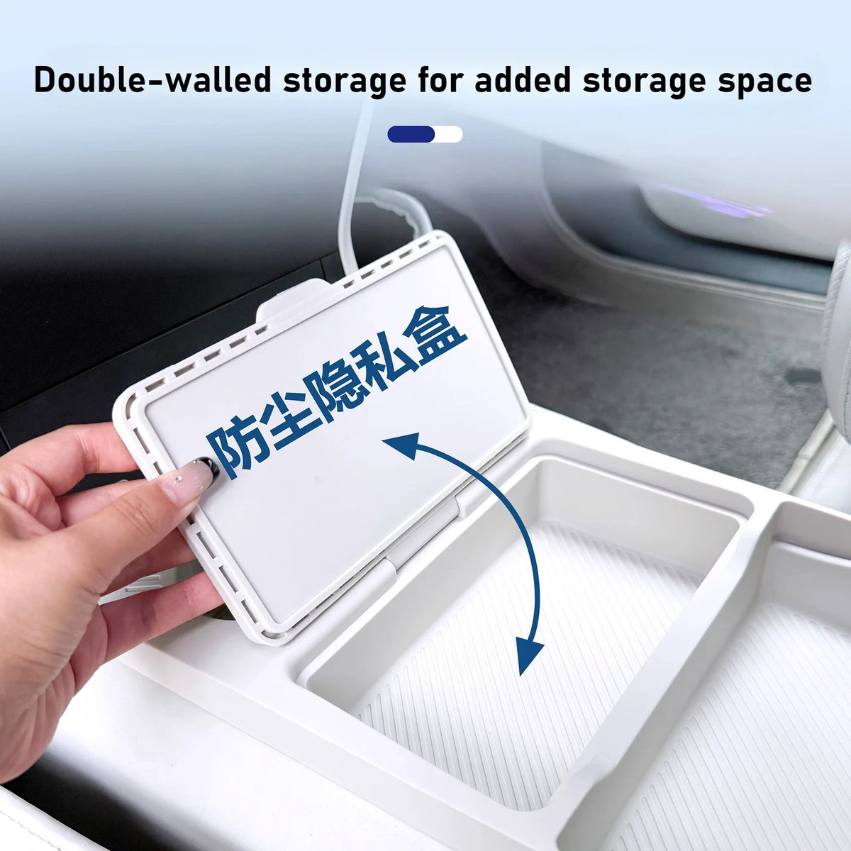 For Geely E5 EX5 E.MAS 7 Car Central Console Lower Storage Box with Cover, Silicone Anti-slip Organizer Tray Box Cup Holder — view 4