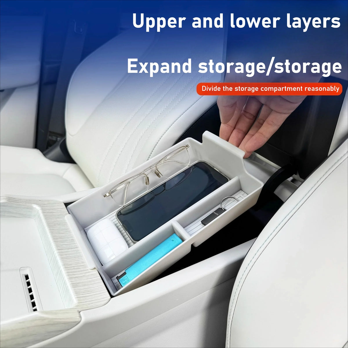 For Geely Galaxy E5 EX5 2024-2026 Central Control Armrest Storage Box Organizing Storage Box Stowing Car Interior Accessories — view 1