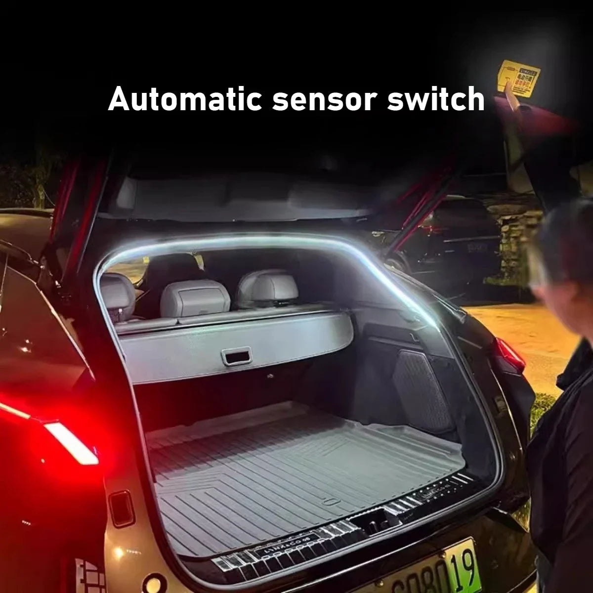 For Geely Galaxy E5 EX5 LED Car Trunk Light Brightening Lighting Atmosphere Light Automatic Sensing Interior LED Light Accessory — view 5