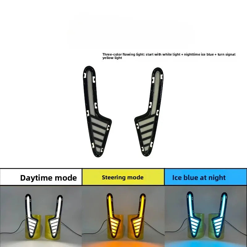 For Geely Geome EX2 2025 2026 Car Led Daytime Running Light Dynamic Turn Signal DRL Front Fog Lamp 12V Daylights Accessories — view 3