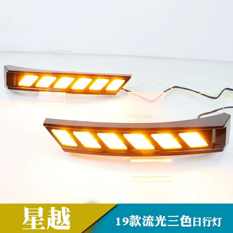 For Geely Monjaro KX11 Xingyue 2019 Car Led Daytime Running Light Streamer Turn Signal Front Fog Light Modified 12V Daylights — view 4