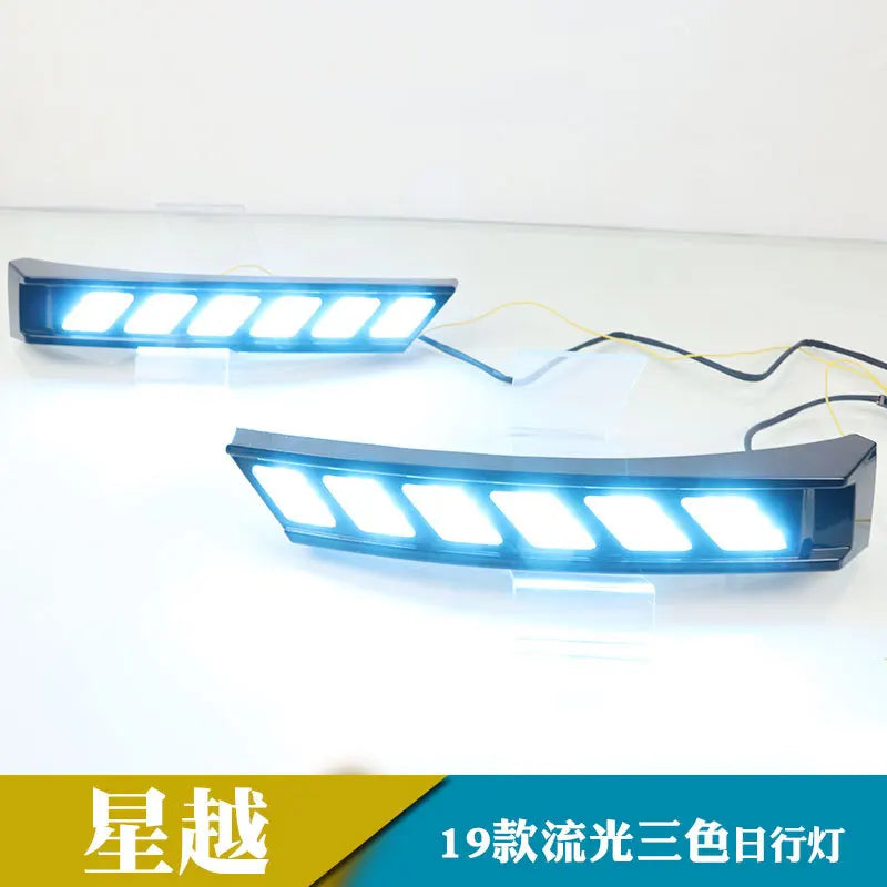For Geely Monjaro KX11 Xingyue 2019 Car Led Daytime Running Light Streamer Turn Signal Front Fog Light Modified 12V Daylights — view 6