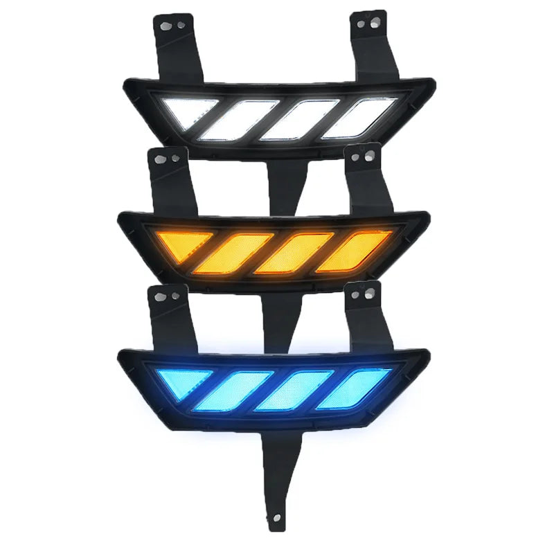 For GMW Poer 2019 2020 2021 Car Led Daytime Running Light Front Fog Lamp Yellow Dynamic Turn Signal DRL 12V Daylight Night Blue — view 5