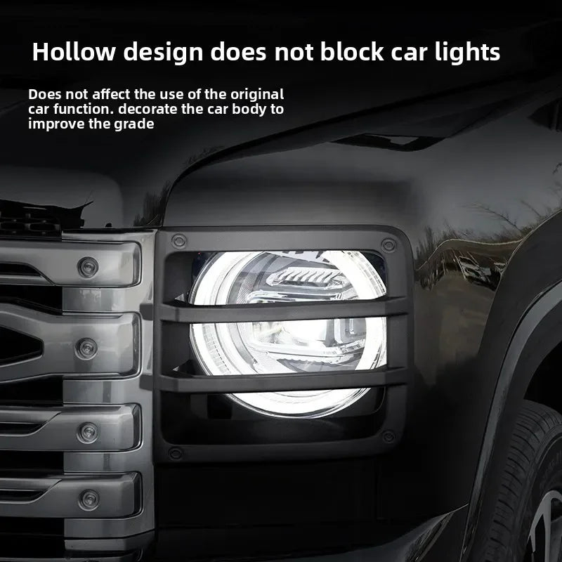 For Great Wall GWM Haval H9 2024 + 2Pcs/Set Car Front Headlight Cover Anti-Collision Headlamp Decoration Frame Protective Cover — view 2