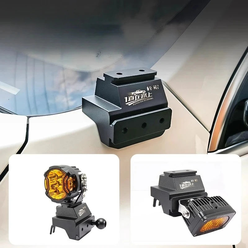 For GWM ‌Cannon Alpha Car A Pillar Spotlight Bracket Front Engine Hood Quick Release Dual Guide Rail Expansion Stand Lamp Holder — view 1