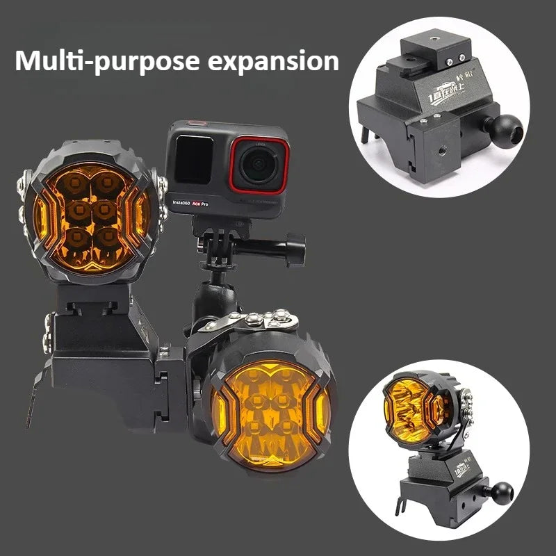For GWM ‌Cannon Alpha Car A Pillar Spotlight Bracket Front Engine Hood Quick Release Dual Guide Rail Expansion Stand Lamp Holder — view 3