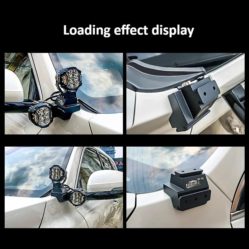For GWM ‌Cannon Alpha Car A Pillar Spotlight Bracket Front Engine Hood Quick Release Dual Guide Rail Expansion Stand Lamp Holder — view 4