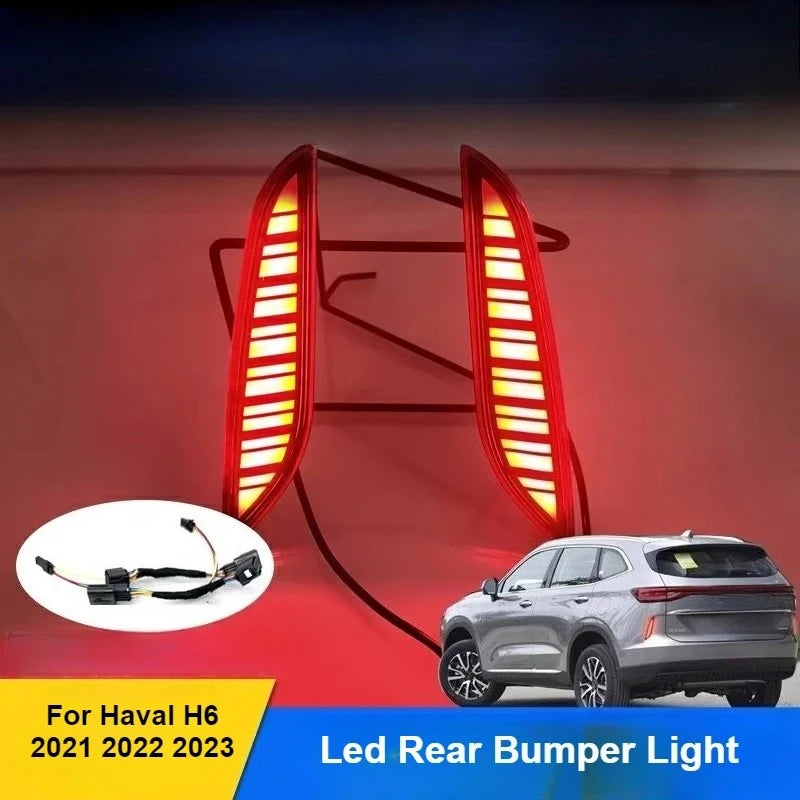 For GWM Haval H6 2021-2024 Car Rear Bumper Light Reflector Led Dynamic Turn Signal Driving Brake Warning Lights Modification — view 6