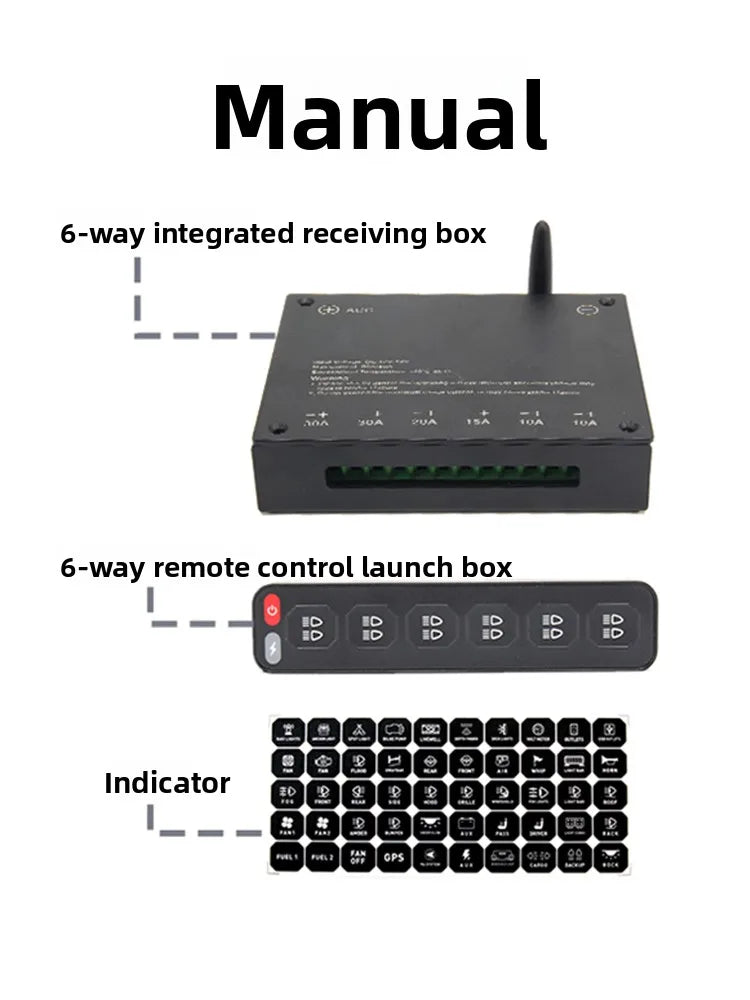 For GWM Tank 300 2021-2026 Car A-Pillar Six-Way Integrated Handle Switch Wireless Remote Control LED Spotlight Switch Panel — view 4