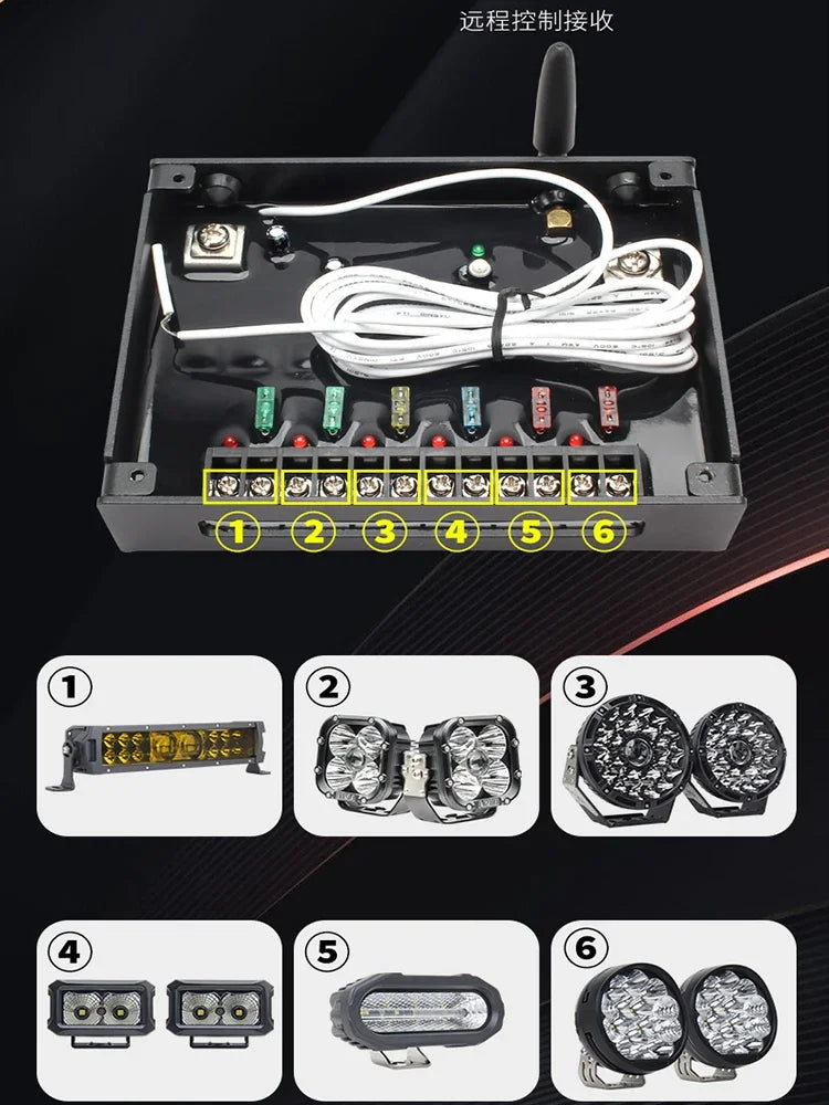 For GWM Tank 300 2021-2026 Car A-Pillar Six-Way Integrated Handle Switch Wireless Remote Control LED Spotlight Switch Panel — view 5