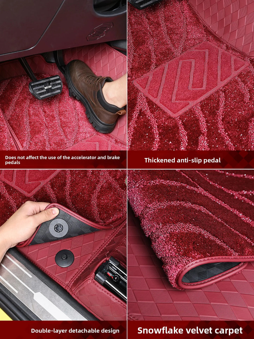 For GWM Tank 300 2026 Car Full-Coverage Floor Mats Wear-Resistant Double Layers Leather+Starry Sky Foot Carpets Accessories — view 5