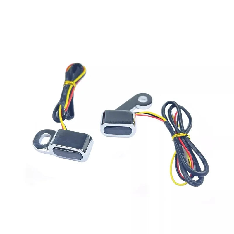 for Harley 750 SOFTAIL Fat Boy Breakout Low Rider S Street Bob Mini LED Handlebar Turn Signal Lights 12V Yellow Signal Indicator — view 3