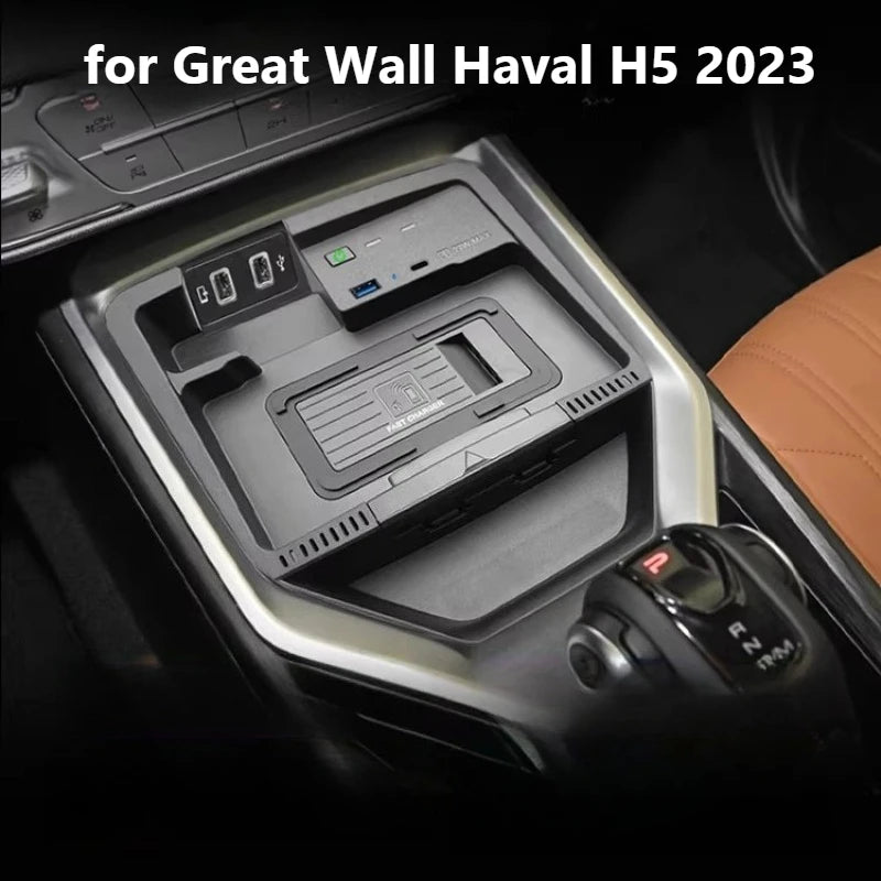 for Haval H5 2023 for GWM Poer·KingKong 2024 Car Wireless Chargers Center Console Fast Charging Bracket Interior Phone Holder — view 2