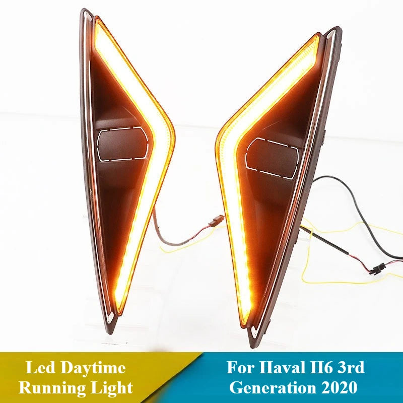For Haval H6 3rd Generation 2020 Car Led Daytime Running Light Streamer Steering Modified DRL Front Bumper Fog Lamp 12V Daylight — view 4