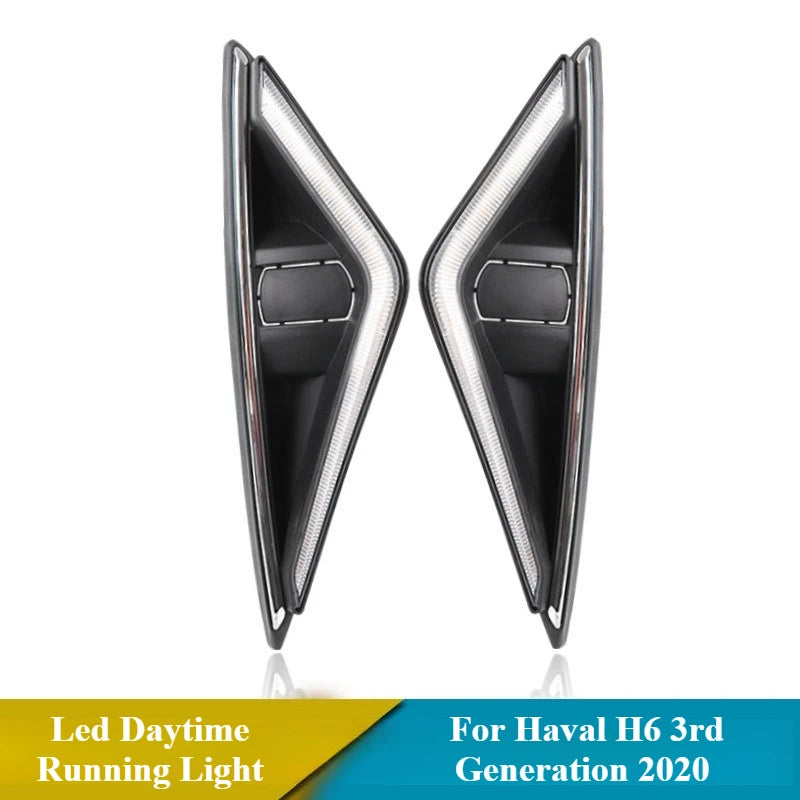 For Haval H6 3rd Generation 2020 Car Led Daytime Running Light Streamer Steering Modified DRL Front Bumper Fog Lamp 12V Daylight — view 5