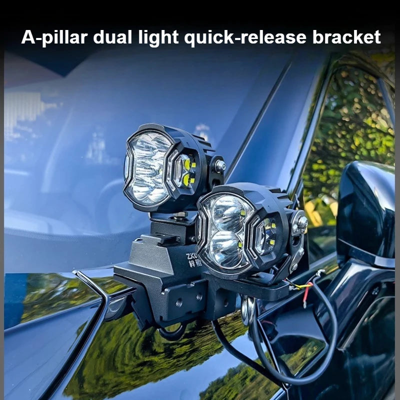 For Haval H6 Car A Pillar Led Spotlight Bracket Front Engine Hood Quick Release Dual Guide Rail Expansion Stand Lamp Holder — view 2