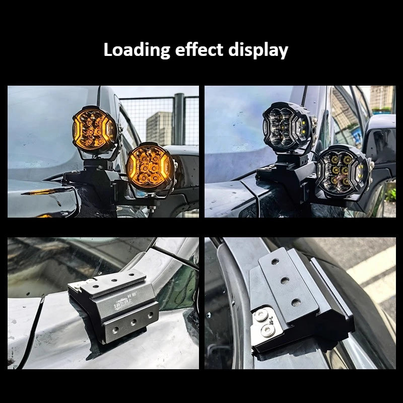 For Haval New H5 Car A Pillar Led Spotlight Bracket Front Engine Hood Quick Release Off-road Dual Guide Rail Expansion Stand — view 4