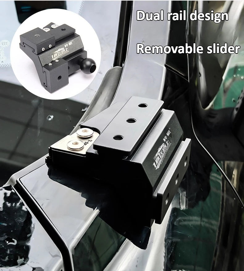 For Haval New H5 Car A Pillar Led Spotlight Bracket Front Engine Hood Quick Release Off-road Dual Guide Rail Expansion Stand — view 5