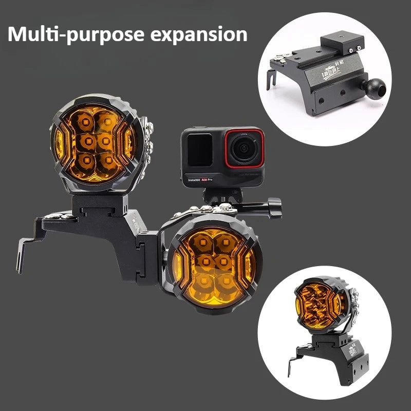 For Haval Raptor Car A Pillar Spotlight Bracket Front Engine Hood Quick Release Dual Guide Rail Expansion Stand Spot Lamp Holder — view 4