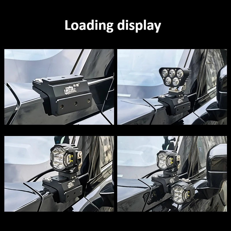 For Haval Raptor Car A Pillar Spotlight Bracket Front Engine Hood Quick Release Dual Guide Rail Expansion Stand Spot Lamp Holder — view 5