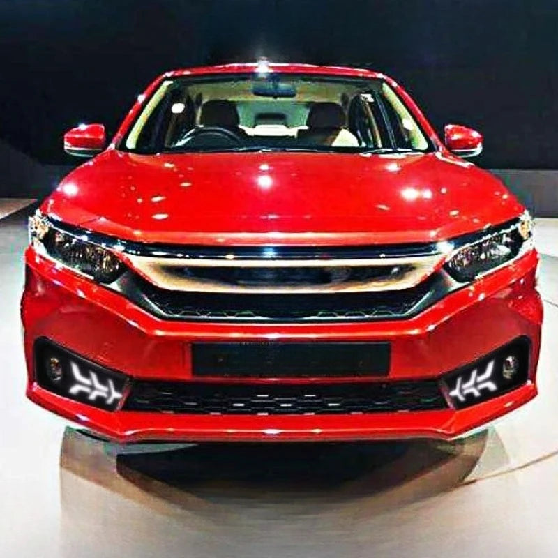 For Honda AMAZE 2018-2019 Car Led Daytime Running Lights DRL Dynamic Turn Signal Lamp Front Fog Light Modified 12V Daylights — view 2