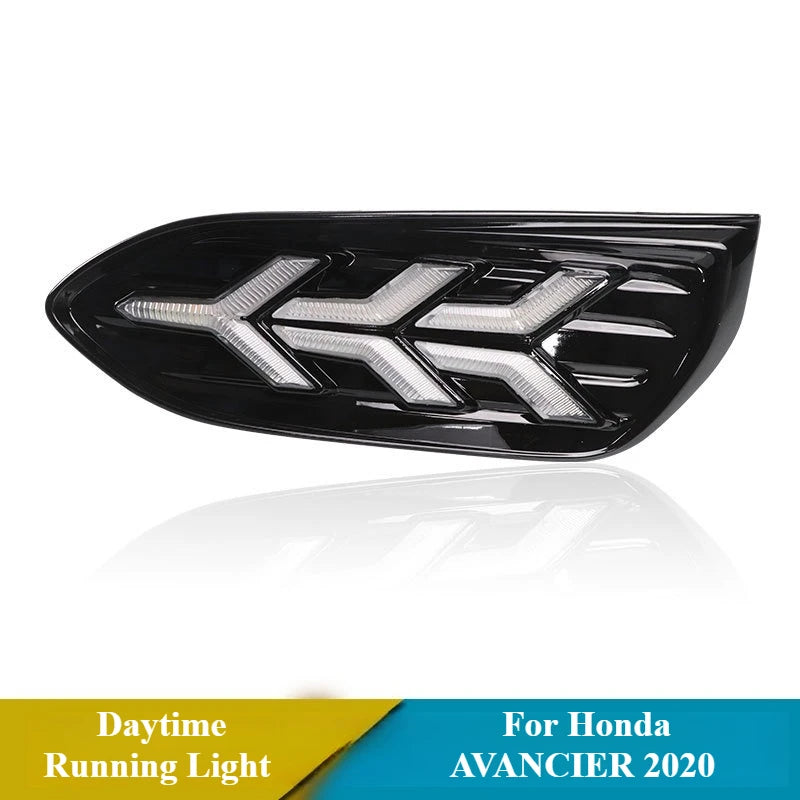 For Honda AVANCIER 2020 Car Led Daytime Running Light Dynamic Turn Signal DRL Front Bumper Fog Lamp Night Blue 12V Daylight — view 5