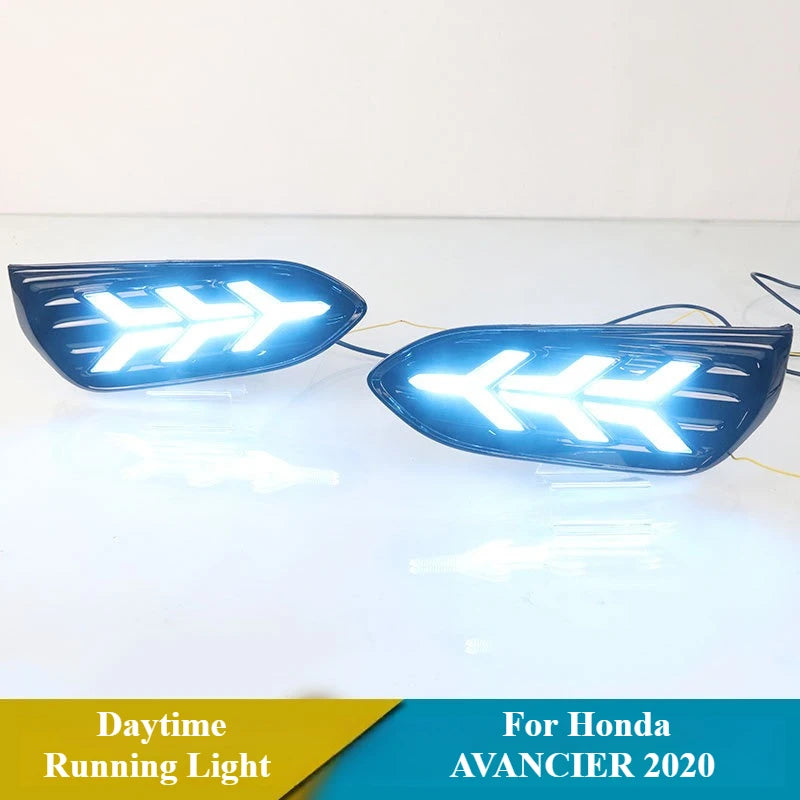 For Honda AVANCIER 2020 Car Led Daytime Running Light Dynamic Turn Signal DRL Front Bumper Fog Lamp Night Blue 12V Daylight — view 6