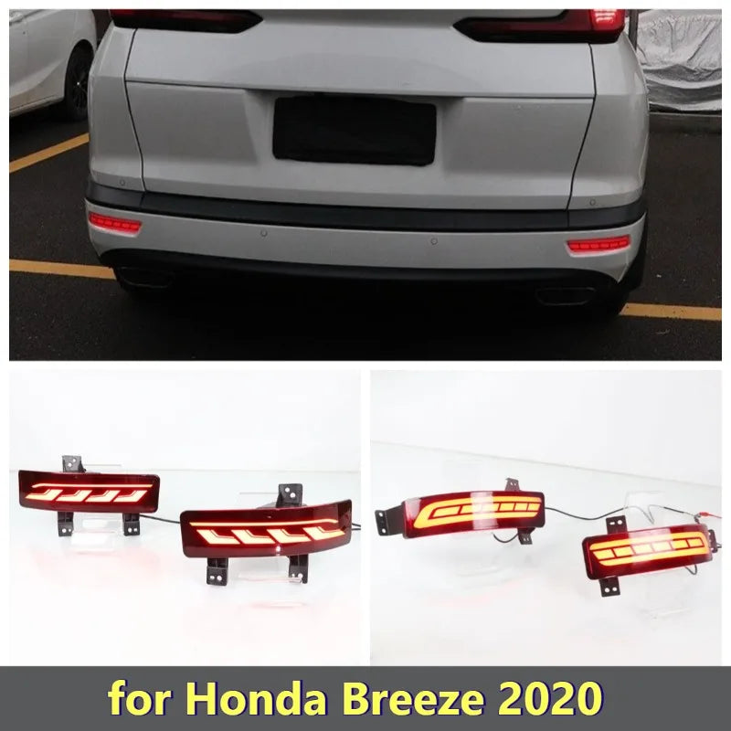 for Honda Breeze 2020 2Pcs LED Rear Bumper Light Reflector DRL Driving Brake Lights Dynamic Turn Signal Lamp 12V Daylights — view 1